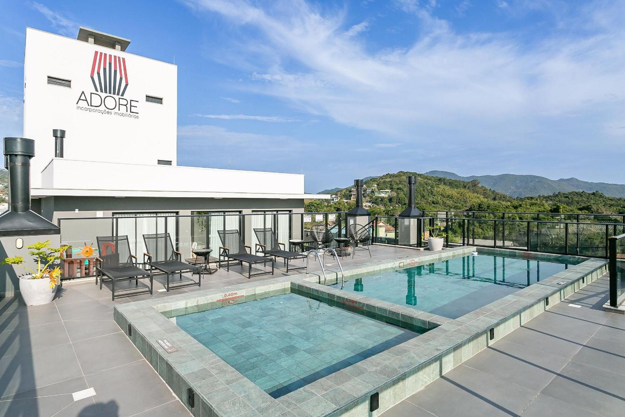 Florianópolis Wi-Fi 1000Mb | Piscina No Rooftop #Cha07 아파트 외부 사진