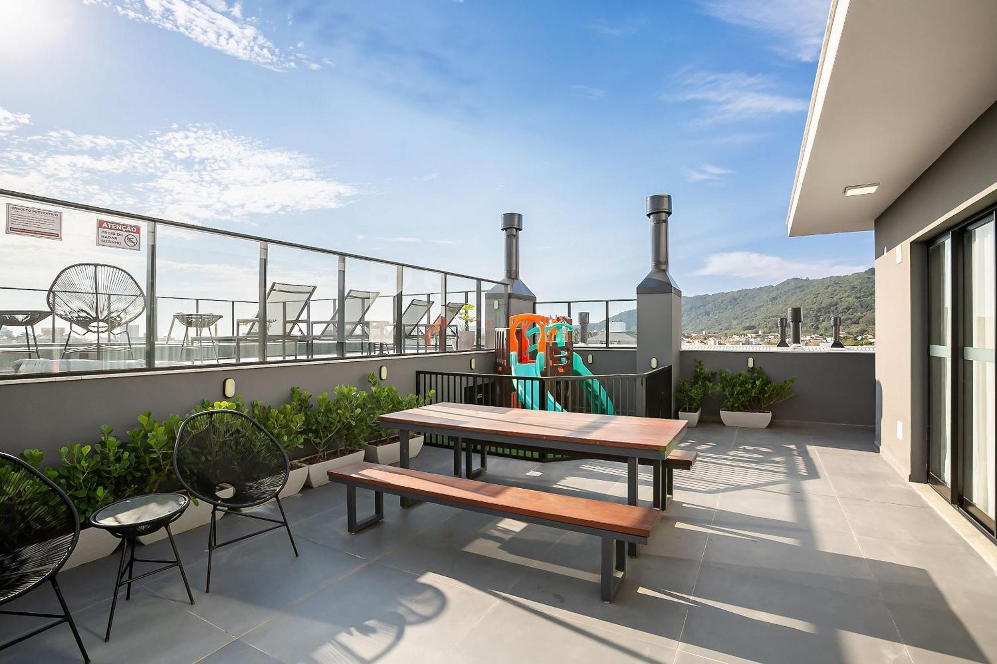 Florianópolis Wi-Fi 1000Mb | Piscina No Rooftop #Cha07 아파트 외부 사진